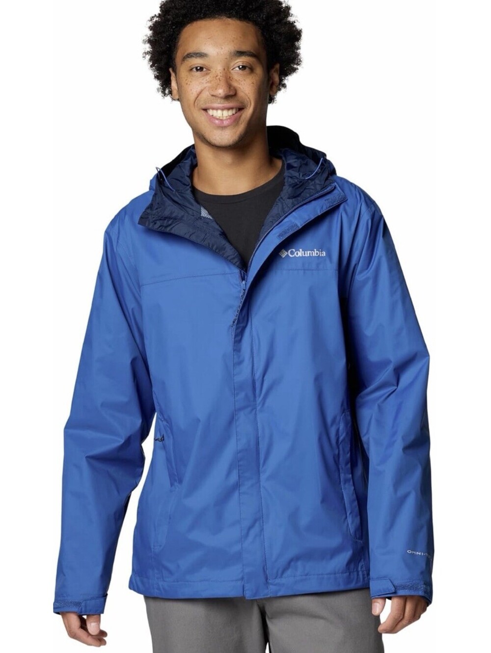 Columbia Watertight II Rain Jacket Omni Tech Men’s Size L Mountain Blue